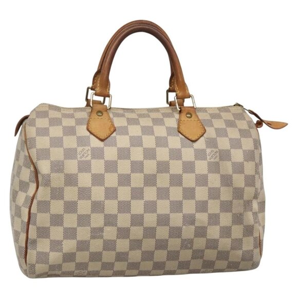 LOUIS VUITTON Damier Azur Speedy 30 Hand Bag N41533 LV Auth 136584 - Picture 1 of 16